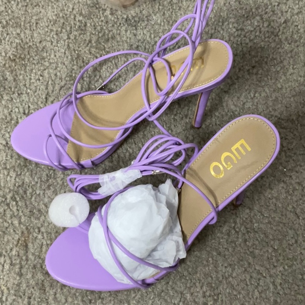 Lace Up Purple Heels